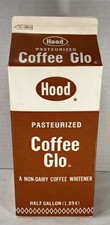 Vintage HP Hood Coffee Glo Whitener Sealed Empty Unused Carton Half Gallon Harry