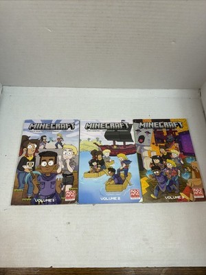 Minecraft Book Set Vol 1-3 Mojang Dark Horse No Box Graphic Novels 1st Ed.