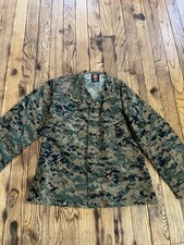 USMC Military Woodland Marpat Men's Camo Shirt Large/Short Blouse