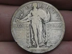 1919 D Silver Standing Liberty Quarter, Denver, Good/VG Details