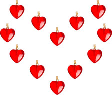 12 Pcs Heart Shaped Pendants Glass Crystal Glass Beads Charms for Jewelry Making