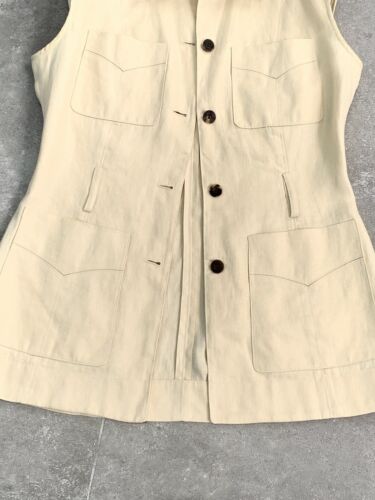 Vintage Women's ESCADA LINEN Lightweight Sleeveless Vest Gilet EU 36 UK 8-10 S-M - Picture 11 of 18