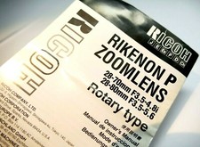 Ricoh 28-80mm 28-70mm f3.5-4.8 5.6 Rikenon P Lens guide owner's manual brochure