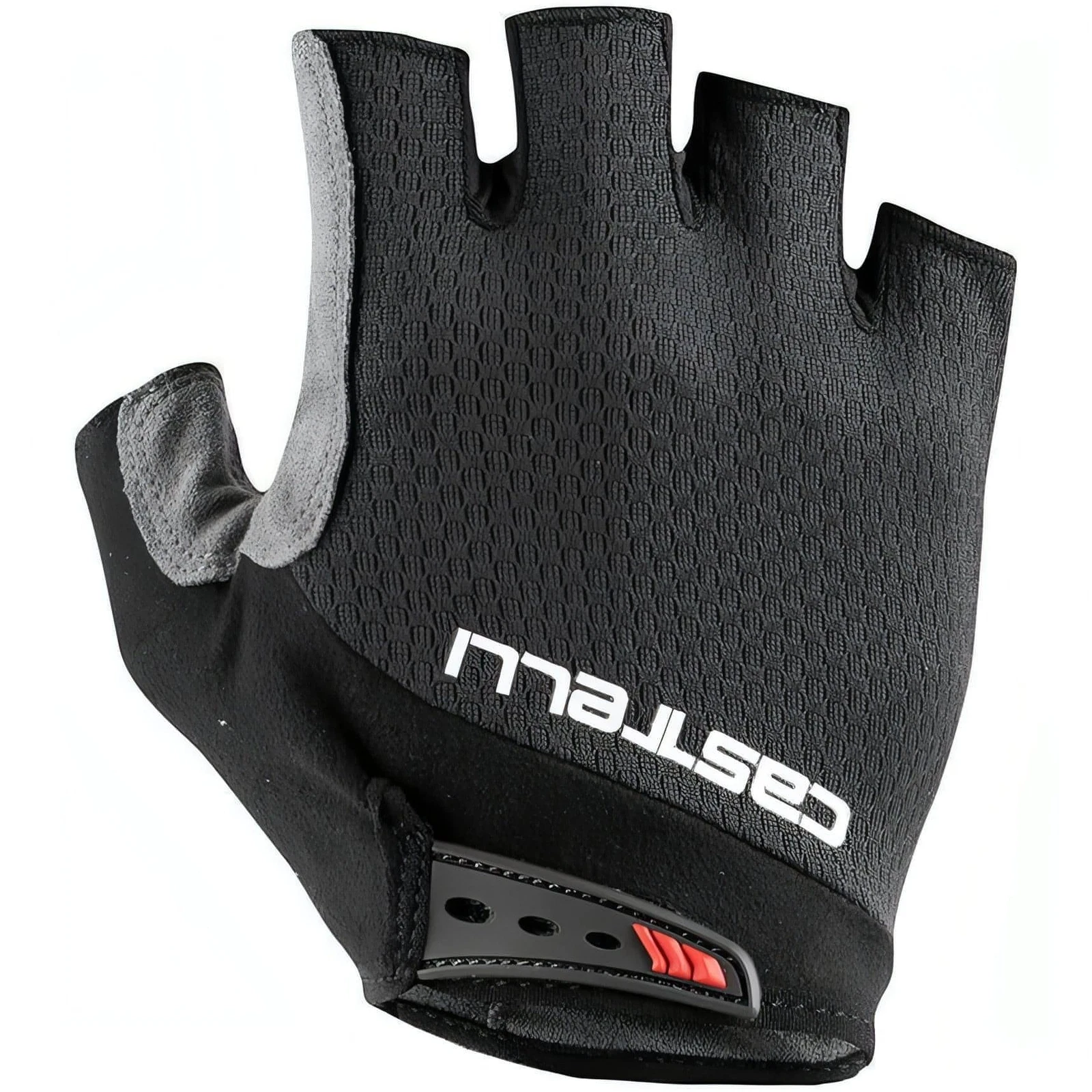 Castelli Entrata V Fingerless Cycling Gloves Black Padded Bike Ride Comfort Mens