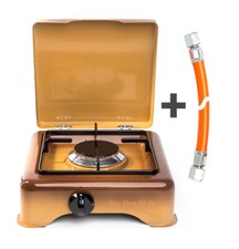 PARKER Haushaltskocher, Gaskocher Gas Kocher 1 flammig Gasherd braun emailliert