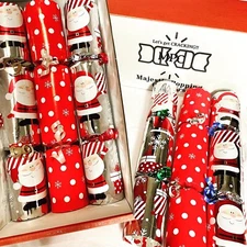 Exclusive HandCrafted Premium 13" Christmas Crackers WITH SNAPS Hat Gifts Sweets