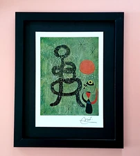 JOAN MIRO  + BEAUTIFUL 1962 SIGNED PRINT + VINTAGE + FRAMED + BUY IT NOW!!