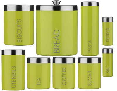 lime tea coffee sugar canisters