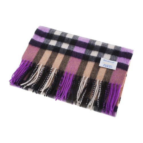 Edinburgh 100% Lambswool Modern Check Tartan Scarf Various Colours - Picture 31 of 46