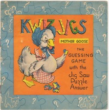 KWIZ JIGS Mother Goose The Guessing Game, Book Only 1940