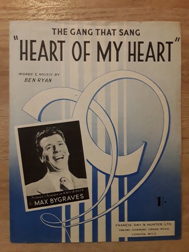 Max Bygraves   -  Heart Of My Heart  -  Sheet Music