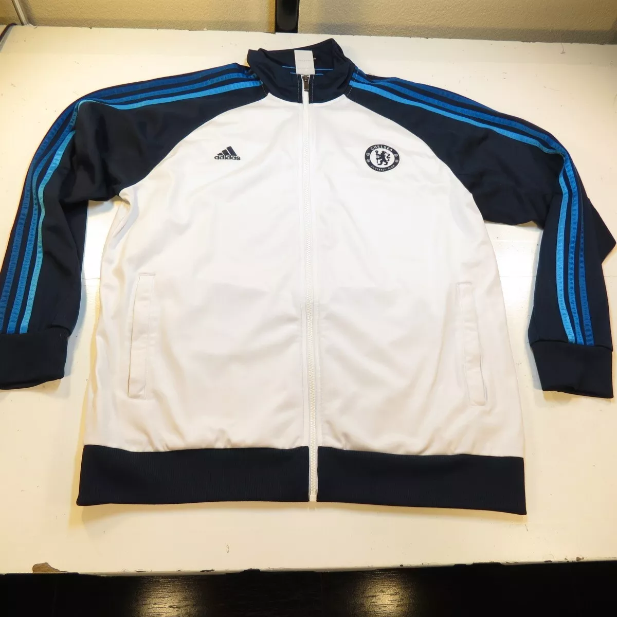 ADIDAS CHELSEA FOOTBALL CLUB SOCCER FULL ZIP TRACK JACKET Sz Mens XL