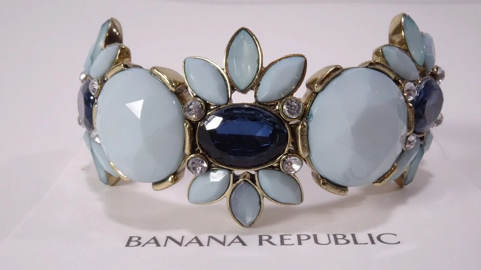 Banana Republic 女式午夜天空水晶 Cabocohn 黄铜手链全新带标签 78 — 第 2/4 张图片