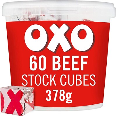 OXO 2 Tubs of Beef Stock Cubes Gravy 120 Individual Pieces - 756g