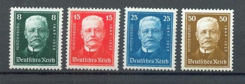 DR-Weimar 403/6 HINDENBURG ANNIVERSARY SET** MNH MINT 120EUR (69953