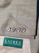 48L Ralph Lauren Brown Herringbone Check Wool Tweed Blazer Sport Coat jacket