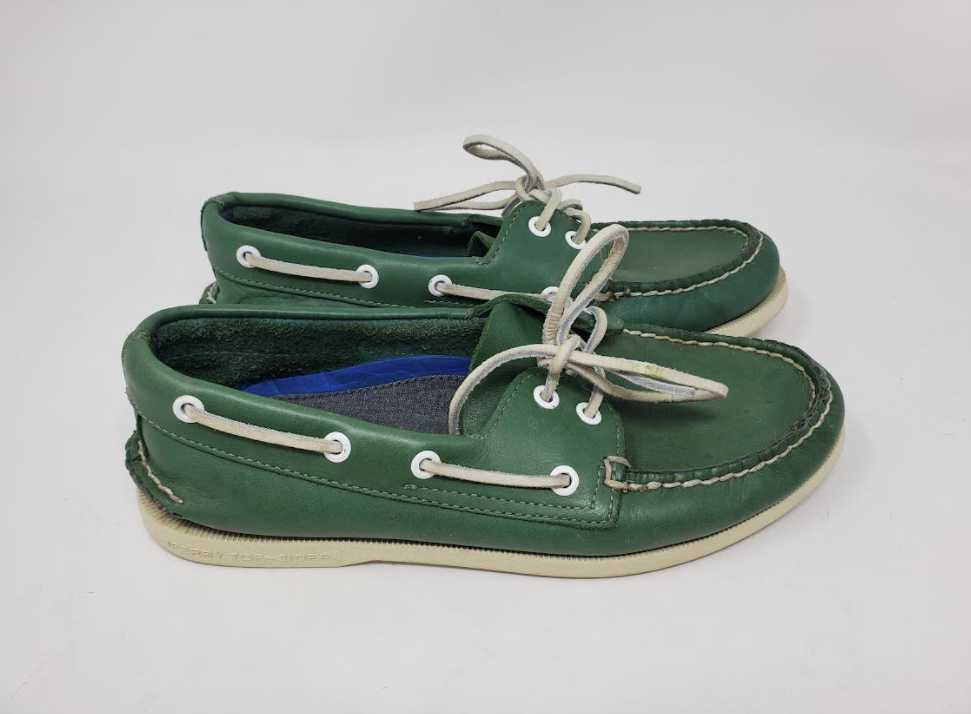 Men's 7.5 J Crew x Sperry green leather boat shoes | eBay Men's 7.5 J Crew x Sperry green leather boat shoes | eBay