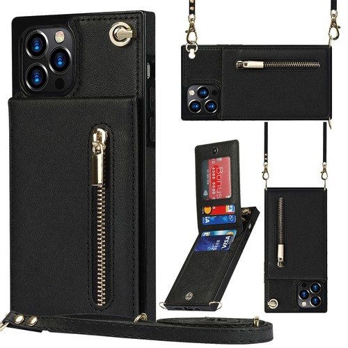 Funda tipo billetera bandolera de cuero ultra para Samsung S25 S24 S23 S22 S21 S20 - Imagen 9 de 16