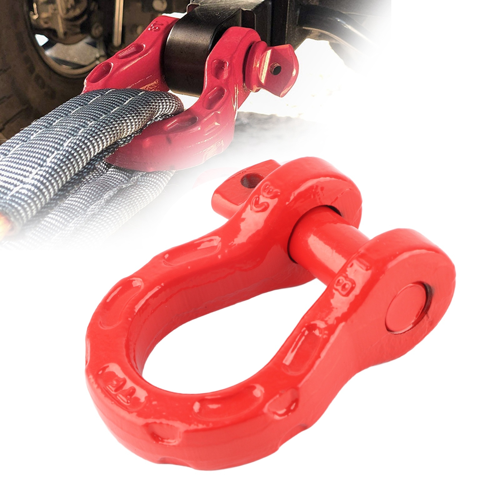 (red)Winches Shackle 19T/41000lbs Breaking Strength Towing Clevis 5T