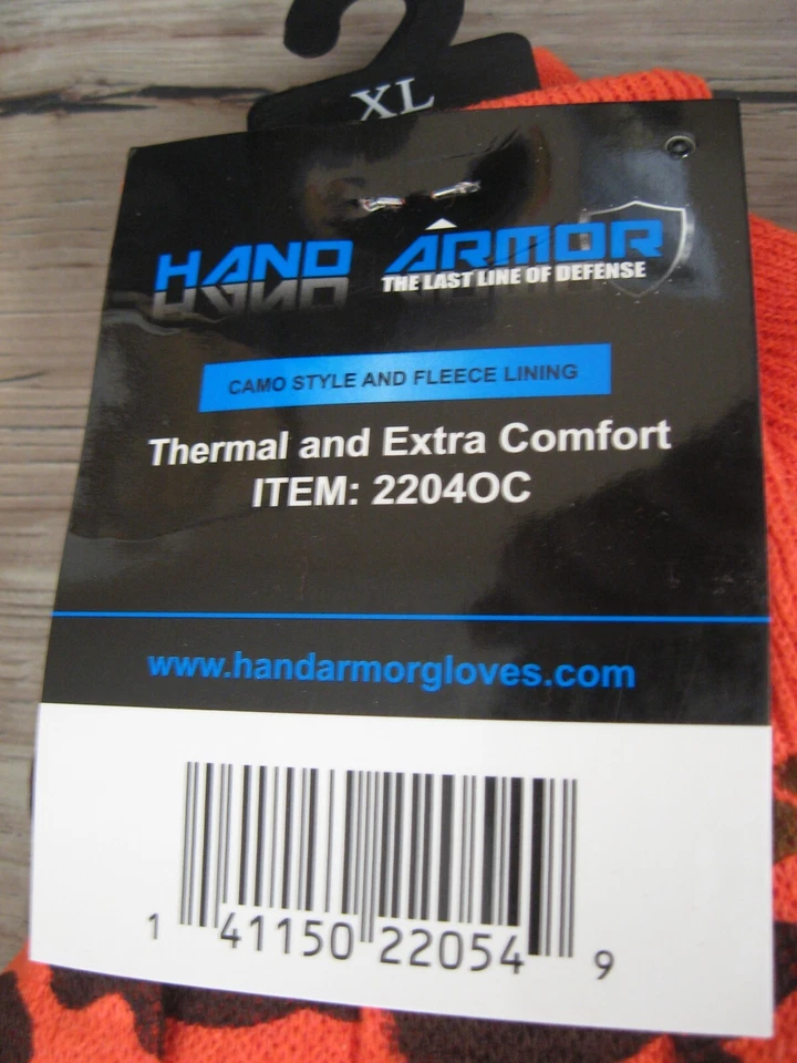 Guantes de caza Northstar Hand Armor naranja y marrón camuflaje talla XL forro polar Foto 4 de 4