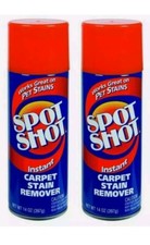 2 SPOT SHOT No Scent Carpet STAIN  ODOR REMOVER 14oz Instant Pet Coffee Grease