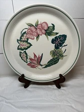 Studio Nova Passion Flower Chop Platter Pink Flowers, Green Leaves