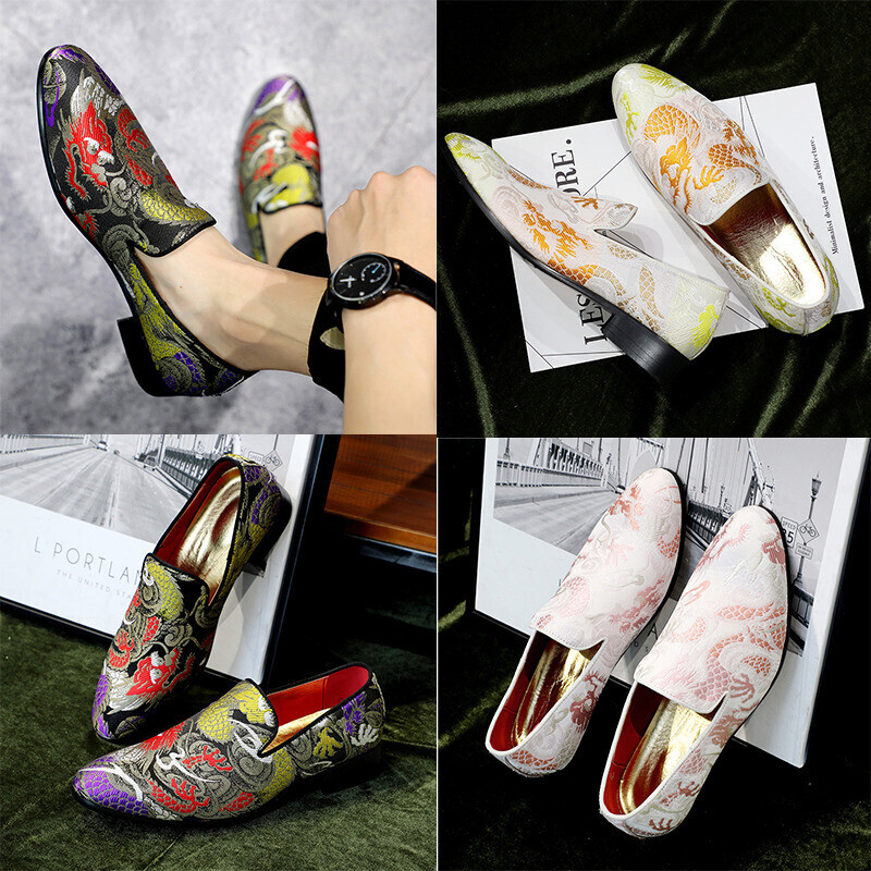 PANTOFOLA D’ORO Mocassini uomo ciabatte ricamate scarpe eleganti matrimonio mocassini slip on ballerine