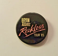 BRYAN ADAMS Reckless Tour 1985 Pinback Button 2.25" Classic POP Rock Vintage 