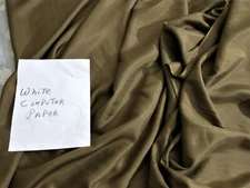 Silk Georgette fabric olive brown 1 lin yd 44"wide some see thru no stretch BTY