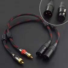 One Pair HiFi Copper RCA Male to XLR Female / Male Audio Cable for MIC/Amplifier
