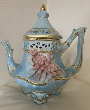 Large Vintage Capodimonte Keramos Teapot Made In Italy