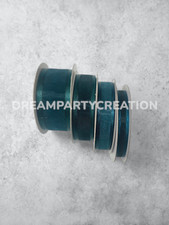 HUNTER GREEN Organza SATIN EDGE Sheer Ribbon 100 nylon Choose Size  Yardage