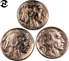 1936+1936-D+1936-S Buffalo Nickel Set/Lot~ Borderline Uncirculated (AU+)~3 Coins
