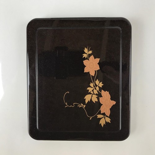 Japanische Harz Lack Replik Deckel Bento Brotdose Vintage Makie Blumen L219 - Bild 6 von 10