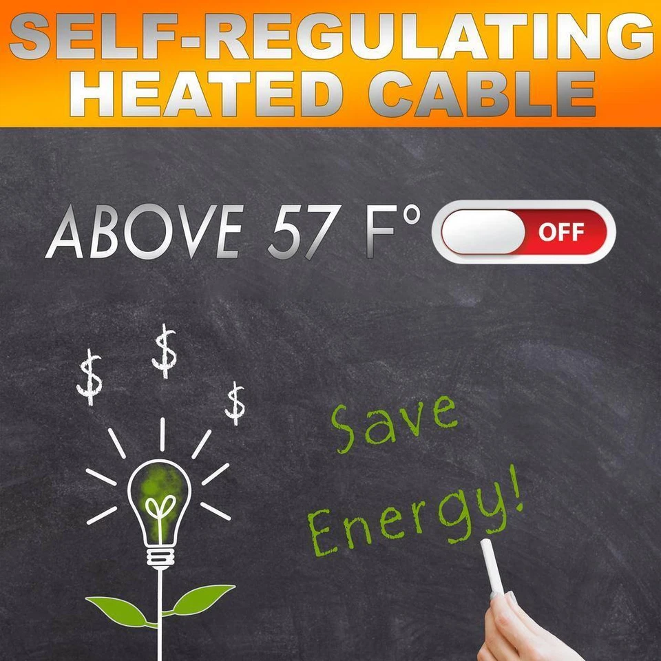 6 ft. Heating Cables for Pipes and Roof De-Icing, Self-Regulating with Built-in - Image 4 of 4