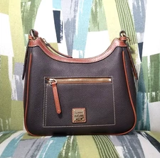 Dooney & Bourke Pebble Grain Crossbody Hobo Shoulder Bag Purse In Brown Tmorro