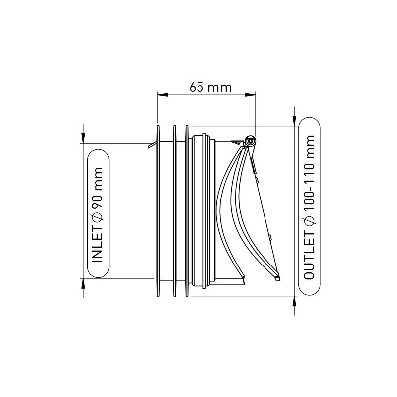 WC Klappe Rattenstop für WC nachrüstbar DN90 x DN110 Toilettenklappe WC Sperre - Bild 3 von 4