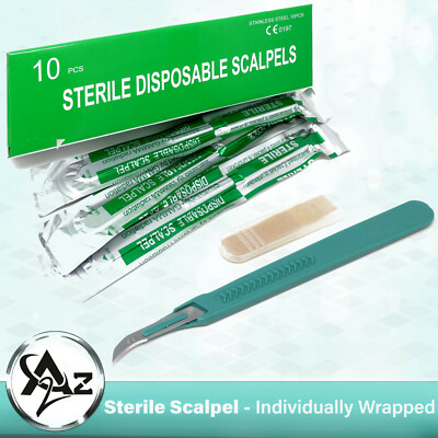 10 Craft Hobby Knife Stainless Steel Blades Precision Cut Disposable Scalpel #12