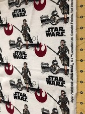 Star Wars on White Flannel fabric Sold By The Yard 1729
