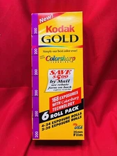 Kodak Gold 200 Colorsharp 24/36 Exposures 35mm  Film Roll Expired 1999 6 Pack