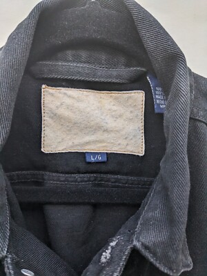 Vintage Bee Gees Black Denim Tour Button Jacket Men's Sz L Vintage Bee Gees Black Denim Tour Button Jacket Men's Sz L