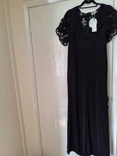 Boohoo Occasion Black Jumpsuit with Lace Detail Size 14