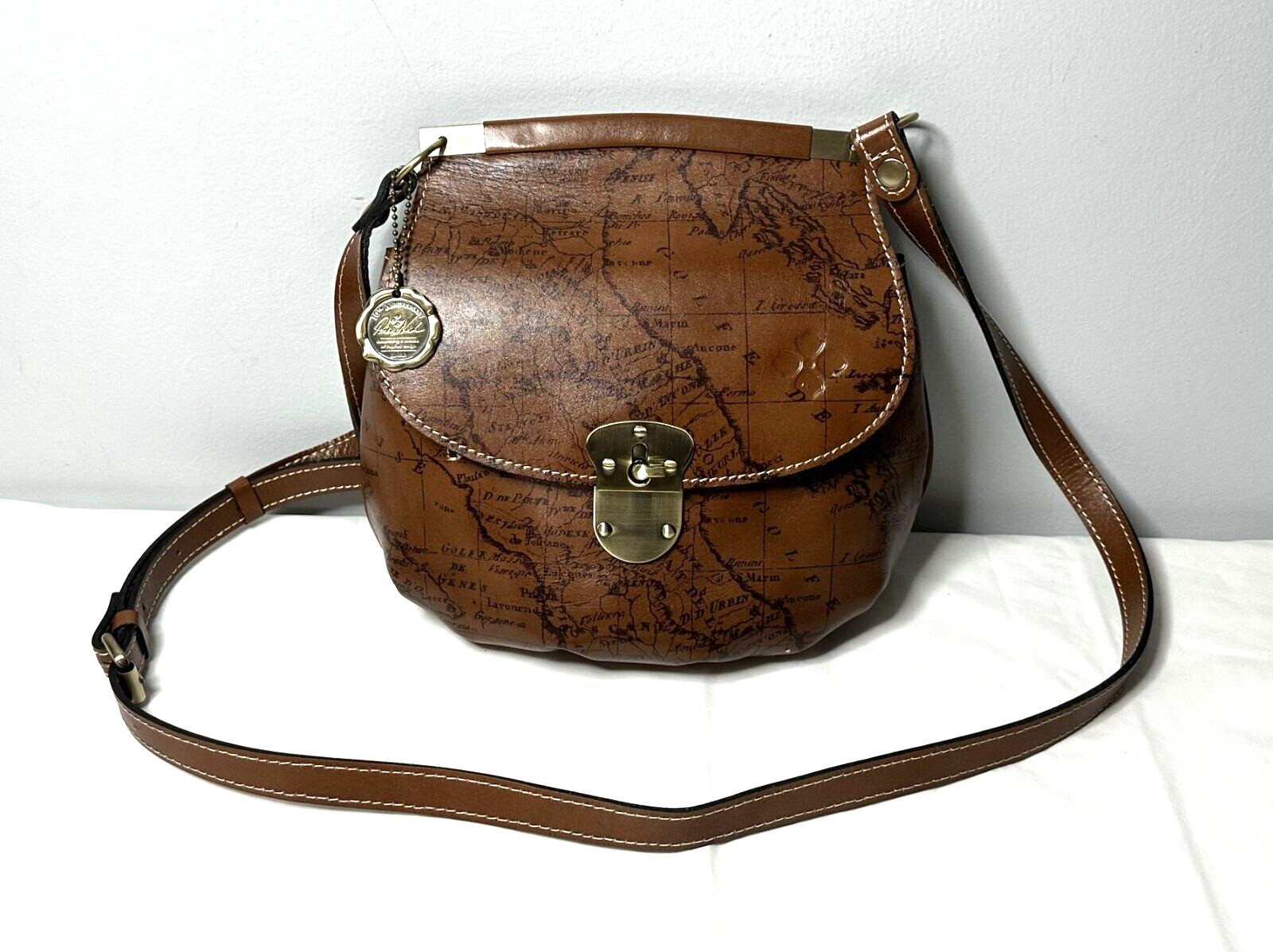 Patricia Nash Leather Riot Rust Map Crossbody … Gem