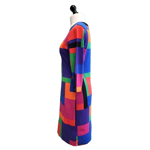 Ralph Lauren Bodycon Dress Abstract Colour Block Long Sleeve L 12 (USA M ) - Picture 3 of 6