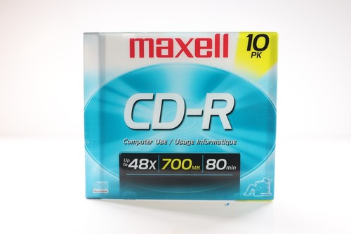 Maxell CD-R Disc, 700MB/80min, 48x, w/Slim Jewel Case 10 PACK BRAND NEW!