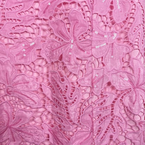 NWT endless rose pink sequin lace mini dress floral eyelet sheath sleeveless S - Picture 4 of 8