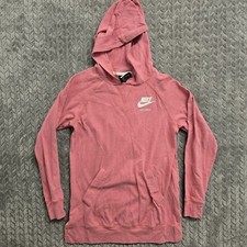 Nike Just Do It NSW Vintage Gym Sweatshirt Hoodie Womens Large Pink Lightweight