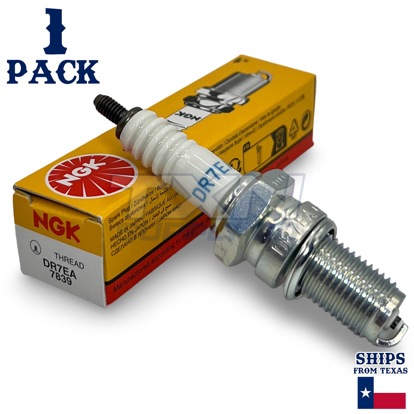 NGK 7839 Spark Plug DR7EA - 1 Pack - For Suzuki LT300 KING QUAD 1990-2002