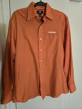 Cutter & Buck Orange Button-Down Whataburger Logo Long Sleeve Shirt – Men’s M