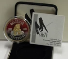 1998 Alaska Mint Medallion Goldpanner  1 Troy Ounce .999 Silver 24k Gold Gilded